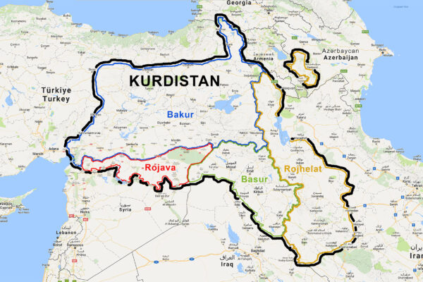 karta över Kurdistan